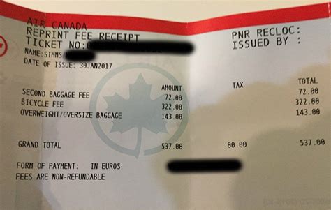 extra baggage fee air canada